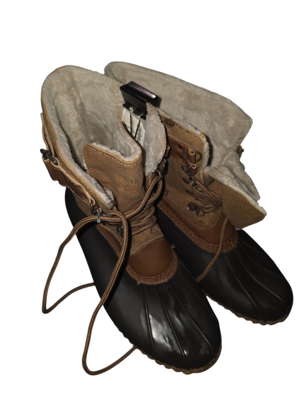 9/2/10. JBU Women's Tan and Black Insulated Duck Boots